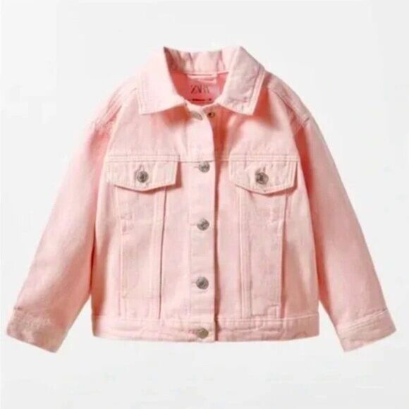 ZARA BABY Light Pink Toddler denim jacket 2/3 2T 3T - Picture 1 of 5